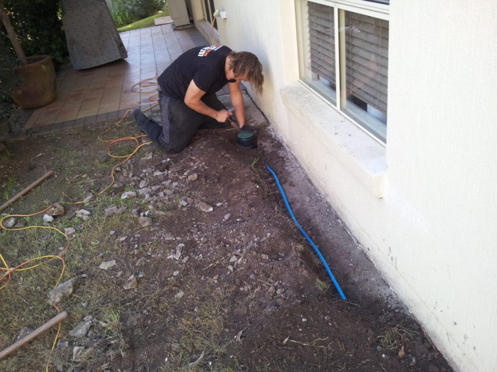 Termite Protection in Fig Tree Pocket - Reticulation system being installed