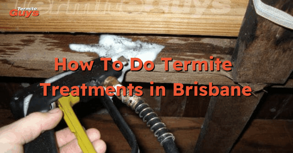 Professional termite treatment being applied to a home foundation in Brisbane